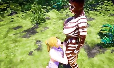 Futa Tribe Smashes the Booty of a Blonde Foreigner