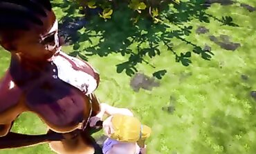 Futa Tribe Smashes the Booty of a Blonde Foreigner