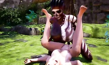 Futa Tribe Smashes the Booty of a Blonde Foreigner
