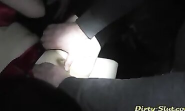 Little Whore Visits Adult Theater For A Gangbang