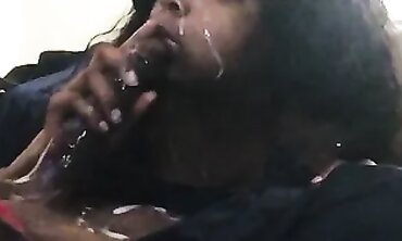 Latina Amateur Gets Faced With Cum After Blowjob And Handjob