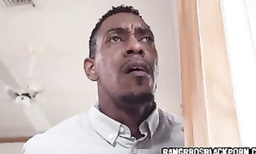 Ebony Stepdaughter Catches Stepdad Jerking Off