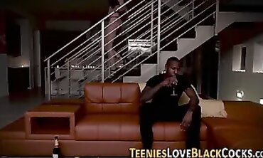 Barely Legal in High Heels Gives African Man a Deep Throat