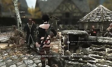 Skyrim Street Silly: POV Public Creampie