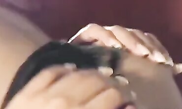 Caught on the Porch: Brunette with Big Tits
