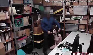 Dark-Haired Teen Shoplifter Gets Roughed Up By Officer