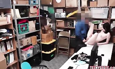 Dark-Haired Teen Shoplifter Gets Roughed Up By Officer