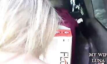Blonde Wife Gets Anal Creampie Outdoors While Husband Waits