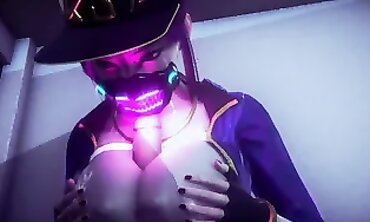Princess KDA Akali Gives a Deepthroat Blowjob in 60FPS Anime
