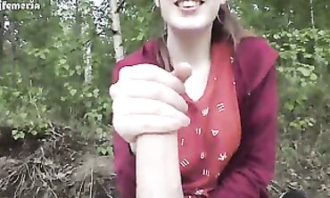 POV: Girlfriend Gives Me a Deepthroat Blowjob in the Woods