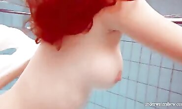 Hotty Lola's Massive Natural Tits in the Pool