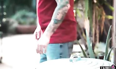 Street Slut Ryan Keely Sucks a Used Condom in Public Trash