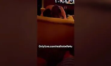 POV Cuckold Wife Takes Bull Creampie While Husband Watches