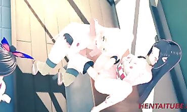 Kimetsu No Yaiba Animation - Gang Fuckfest Mitsuri Nezuko Shinobu...
