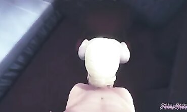 POV Annie Cosplay Blowjob and Handjob with Creampie