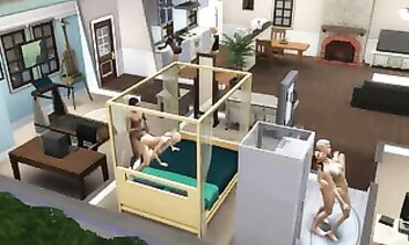 College Hostel Orgy Party: Swinger FFM & FMM Threesomes