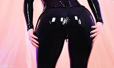 Busty Mistress in Latex Catsuit Gives JOI and Bondage Tease
