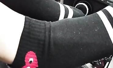 Russian MILF Spreads Legs in African Socks Outside
