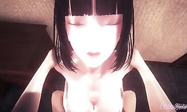 3D Hentai: Hinata Cosplay Gets Head and Titsucked