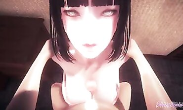 3D Hentai: Hinata Cosplay Gets Head and Titsucked