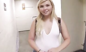 Blonde Amateur With Thick Booty Takes Cash From Stranger POV
