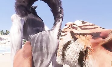 Mischievous Life: Furry Cub and Tiger Wild Anal Adventure