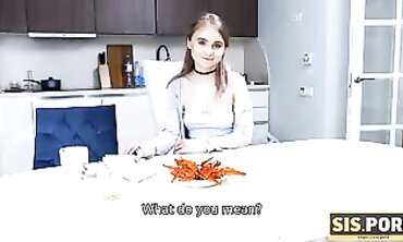 Platinum-Blonde Step-Sister Sucks Stepbrother's Dick