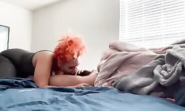 Light-Skinned BBW Offers a Messy Morning Blowjob