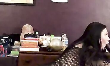 Honey Plus-Size Succubus Gives Interracial Blowjob