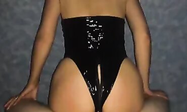 POV: Stunning MILF in Latex Lingerie Gets a Massive Cock