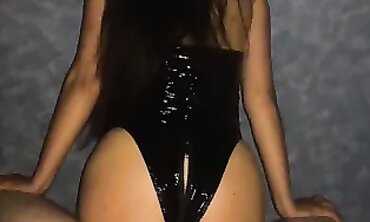 POV: Stunning MILF in Latex Lingerie Gets a Massive Cock