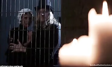 Redhead with Huge Tits Gets Rough Bondage Sex