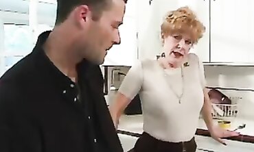 Hot Granny in Lingerie Gets Fucked and Swallows Cum