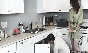 Busty Housewife Charlee Chase Calls The Plumber For A Hot Kitchen Fuck