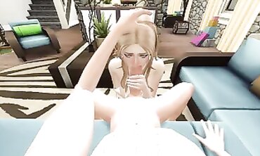 The Sims 4 WickedWhims: Blonde Friend Gets a Blowjob