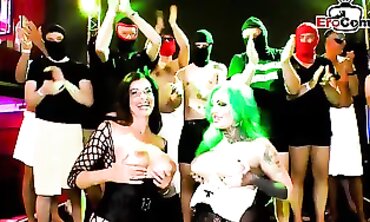 German Amateur Group Sex Party with Hardcore Cumshots