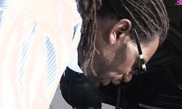 Big Blonde with Long Hair Loves Black Cock