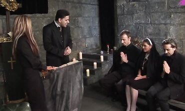Jasmine Black And Stacey Saran Get Fucked By Priests In The Pews