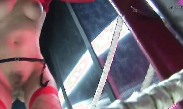 Angel Dark And Nataly D'angelo Get Fucked By Boxers In The Ring