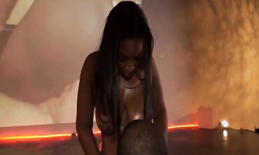 Horny Ebony Lesbians Fuck with a Strapon