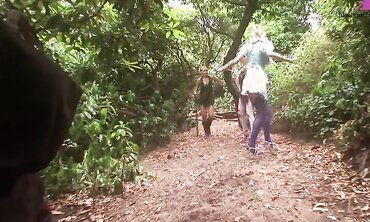 Suzie Best And Valerie Pearl Have Wild Group Sex In Their Magic Garden