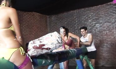 After A 4 Way With Kit And Kat Lee, Cindy Behr Gets To Swallow The Cum