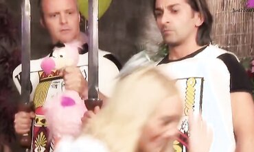 Cosplay Orgy Turns Into Cum Swapping Tongue Fencing