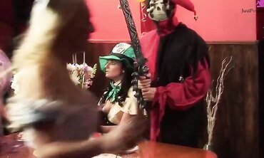 Cosplay Orgy Turns Into Cum Swapping Tongue Fencing