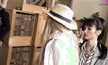 Six Hot Lesbians Get Together For Group Fun With Toys And Canes