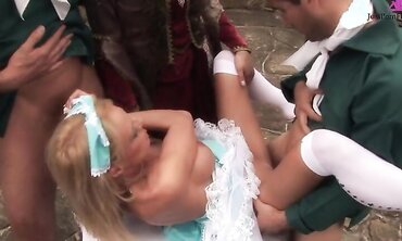 Jodi James and Stacey Saran Cosplay Cunts Getting Fucked Two At A Time By Strangers