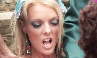 Jodi James and Stacey Saran Cosplay Cunts Getting Fucked Two At A Time By Strangers