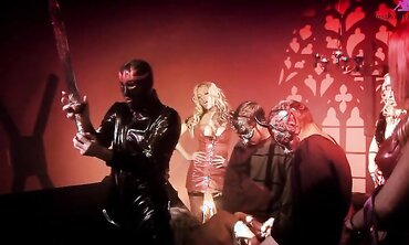 The Sex Addicts Get Their Pussies Stretched By Hooded Men