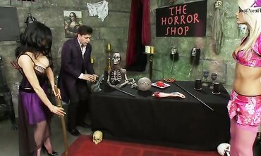 Natasha Marley and Louise Jenson Share A Dick In The Horror Shop