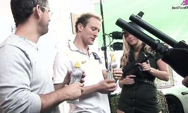 Alexa Andreas, Stacey Saran And Jordan Kingsley In Military Group Sex